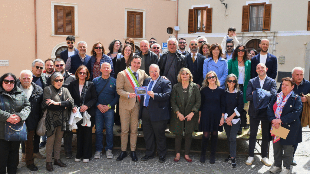 Evento istituzionale a Castelli con Falone Costruzioni protagonista della ricostruzione del centro storico post sisma